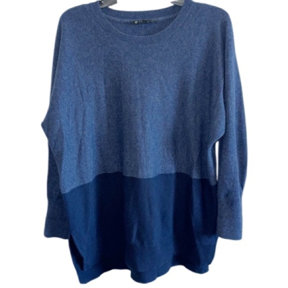 Athleta WOOL CASHMERE STARGAZER PULLOVER NAVY Sz Large - Picture 2 of 12